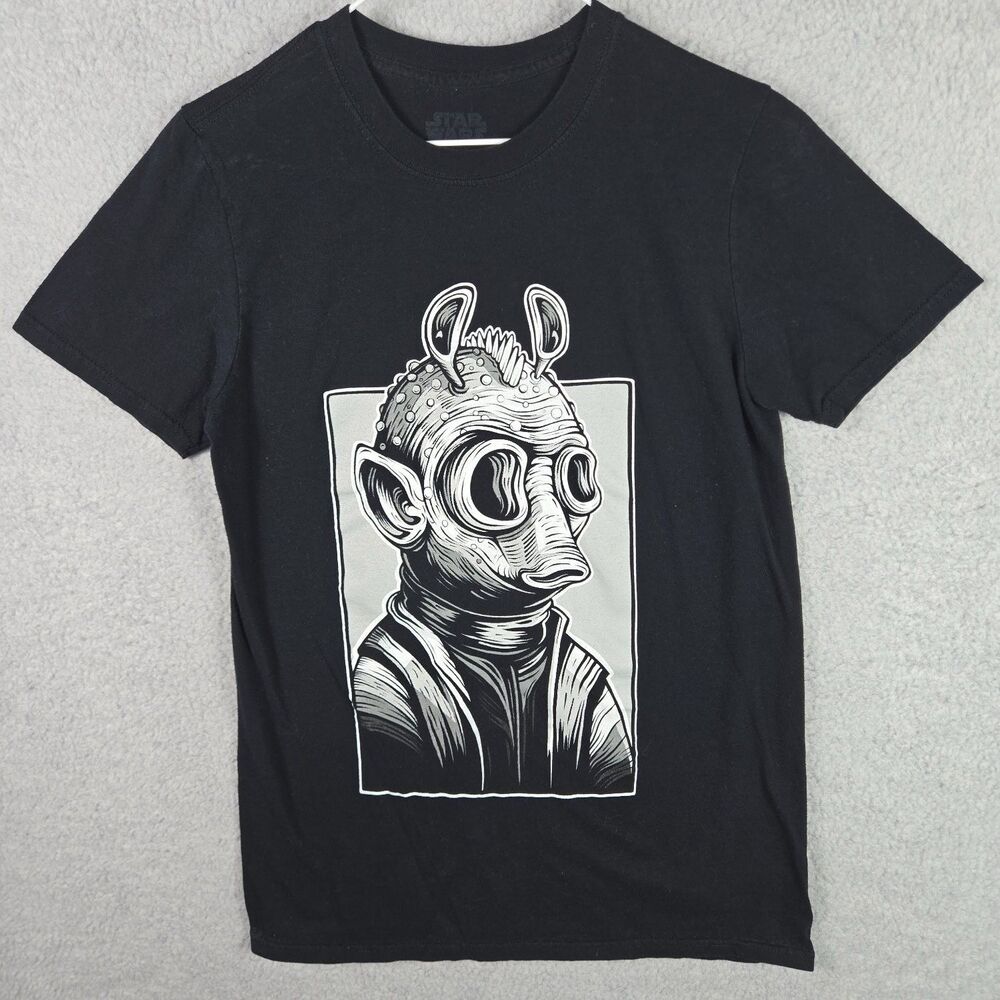 Star Wars Greedo Graphic T-Shirt Mens Size Small S Black Bounty Hunter Tee